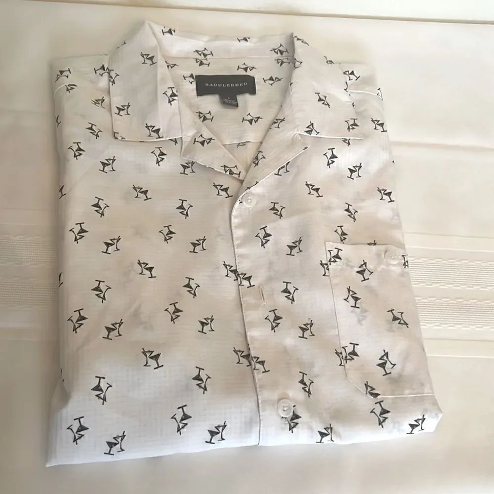 Saddlebred Men's Short Sleeve Button Up Shirt - Size L